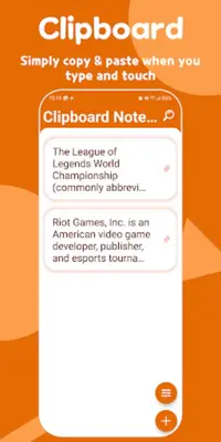 Clipboard Note Touch and copy android App screenshot 5